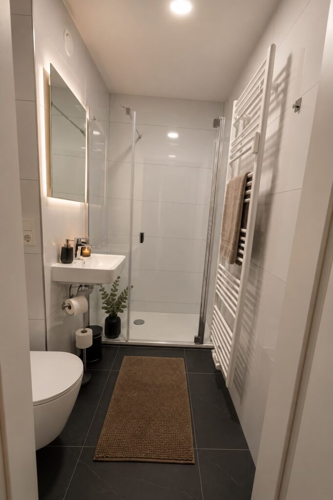 Ferienwohnung Evelina – Badezimmer mit Dusche