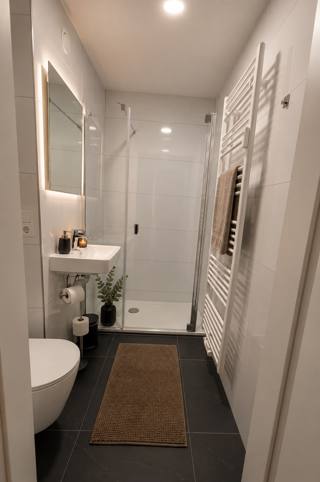 Ferienwohnung Evelina – Badezimmer mit Dusche