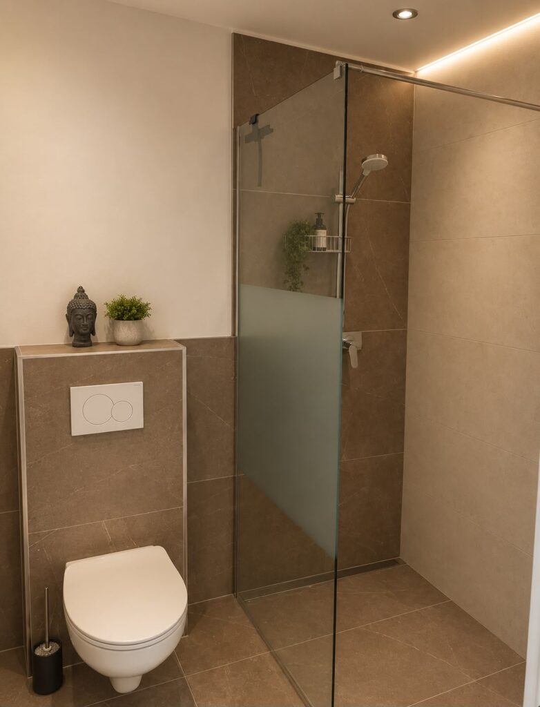 Ferienwohnung Tania – Badezimmer mit Dusche